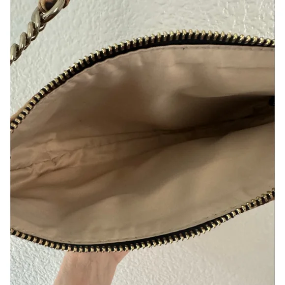 Y2K Leopard Print Shoulder Bag Gold Chain Strap Mini Baguette Purse EUC Retro - Picture 4 of 5